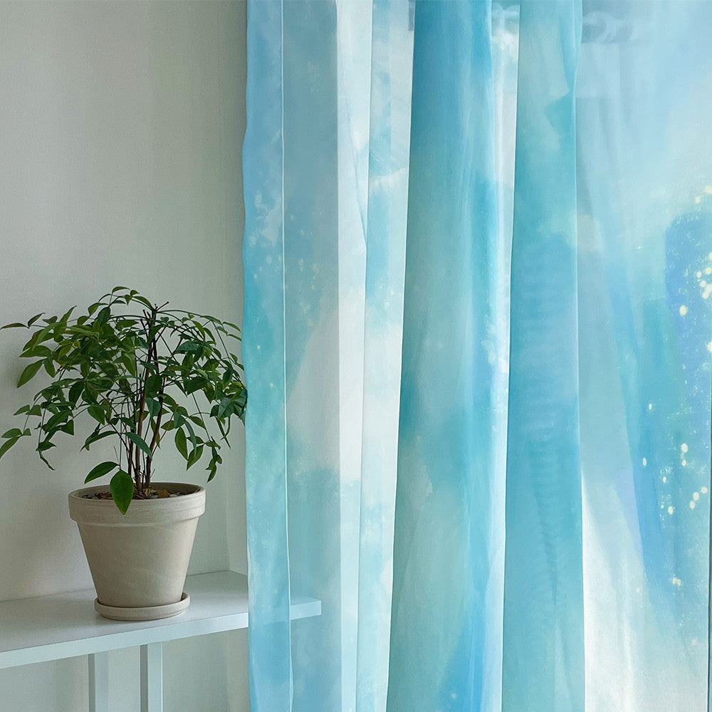 Azure chiffon fabric poster/curtain