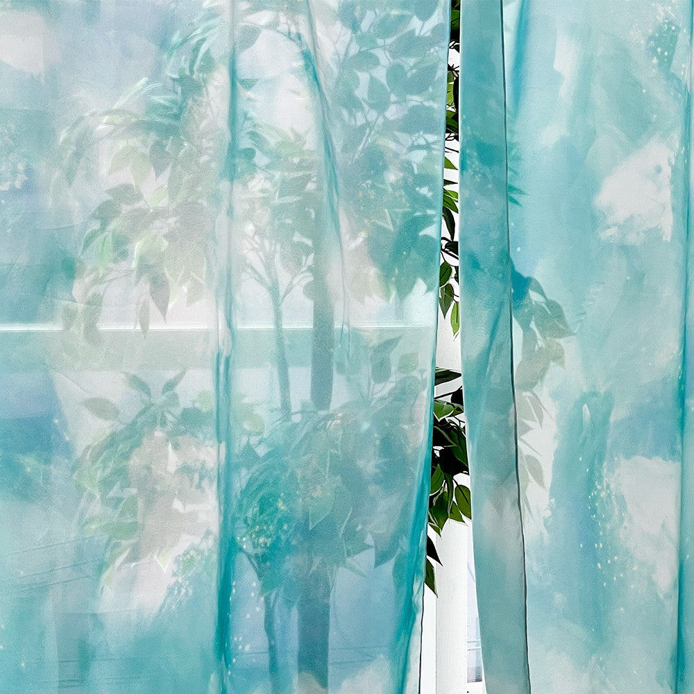 Azure chiffon fabric poster/curtain